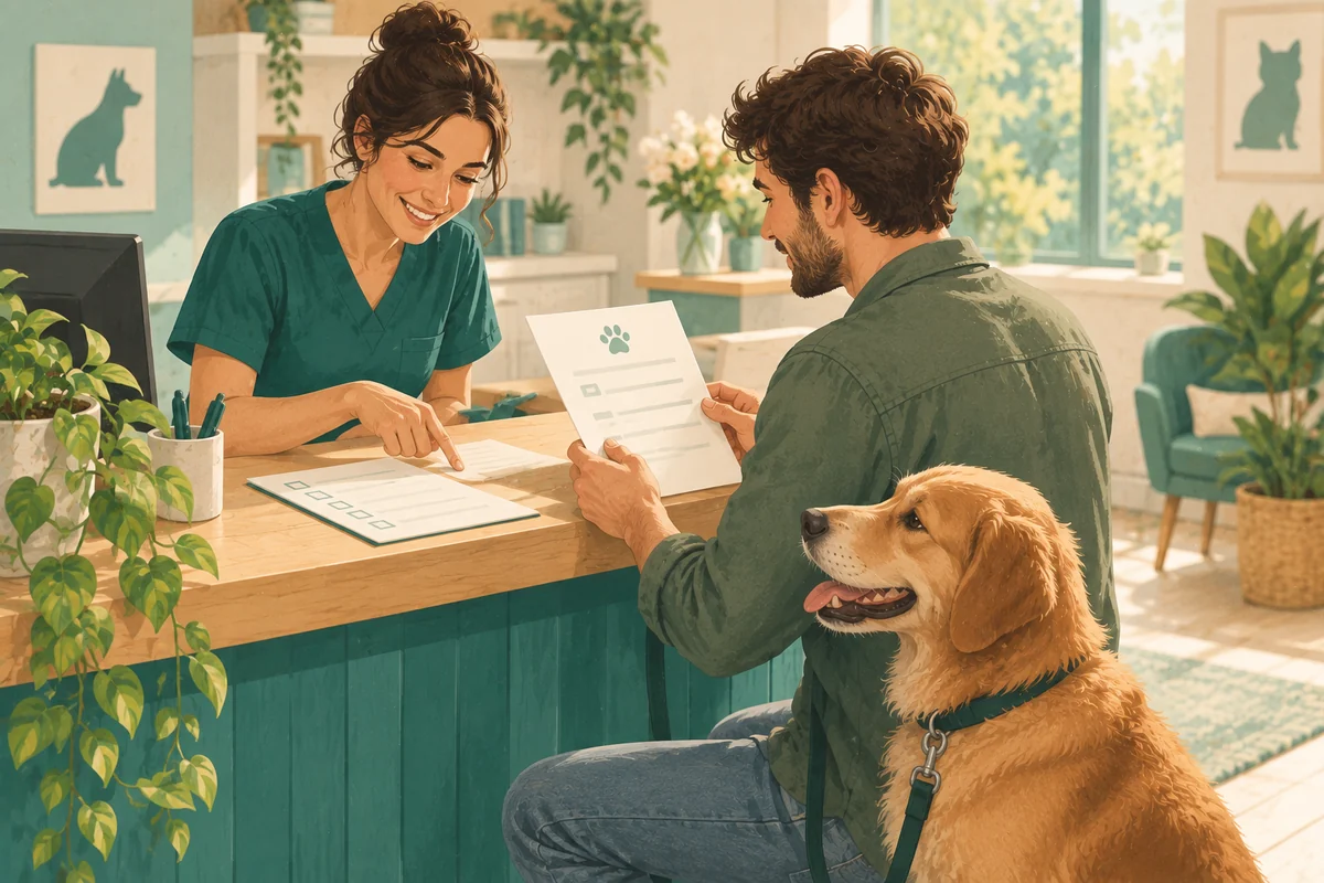 Ilustrație editorială: ce întrebi despre costul unei consultații veterinare